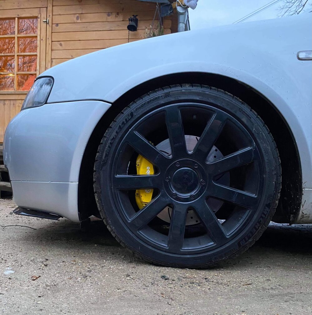 Pack adaptateurs YBT GOLF 4/IBIZA/AUDI S1/POLO WRC/TT + durites renforcés aviations sur mesure étriers Brembo 4 pistons 5X100 – Image 9