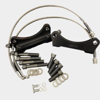 Pack adaptateurs YBT Polo GTI 6C AW + durites sur mesure étriers Brembo 4 pistons 312x25mm 323x28mm