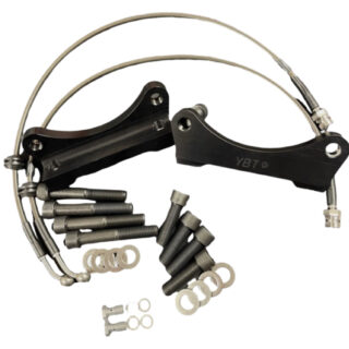 Pack Adaptateurs YBT GOLF 8 GTI 245 265 + durites de frein sur mesure étriers Brembo 4 pistons 340mm 345mm 5X112