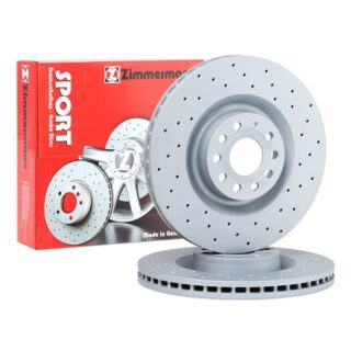 2 Disques de freins avant Zimmermann percés 100.3301.52 345x30mm AUDI S3 8P 2.0L TFSI
