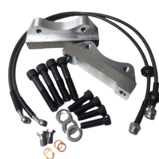 Pack adaptateurs YBT  PSA DS3/ Peugeot 208 GTI /306 206 + durites renforcés aviations sur mesure étriers Brembo 4 pistons