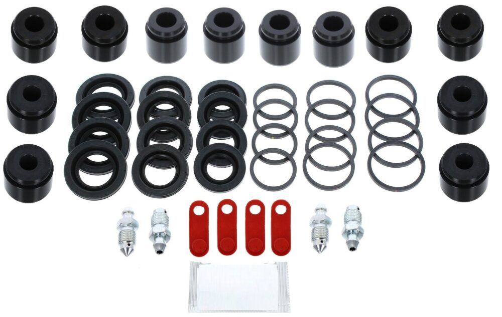 Kit réparation pistons joints étriers Porsche Cayenne Brembo 6 pistons Z17 Z18 955.351.42.153 955.351.42.253 / 95535142233 / 955.351.422.33 7L6615105AQ / 7L6615123H / 7L6615123M / 7L6615123P / 7L6615123T