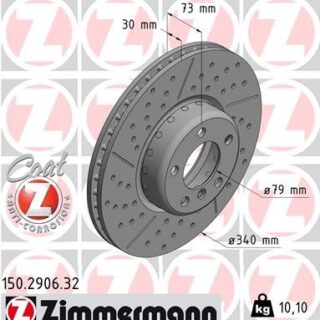 2 DISQUES SUR BOL AVANT ZIMMERMANN 150.2920.32 340X30MM PERCES BMW M135i M140i F30 F34 F80 pack M 435D F32