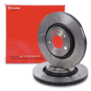 2 Disques de freins avant Brembo Max 09.7012.75 rainurés ventilés arrière 280x22mm 5X100