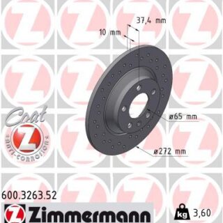2 DISQUES DE FREIN ARRIERE ZIMMERMANN 272X10MM VW POLO GTI AW 2.0